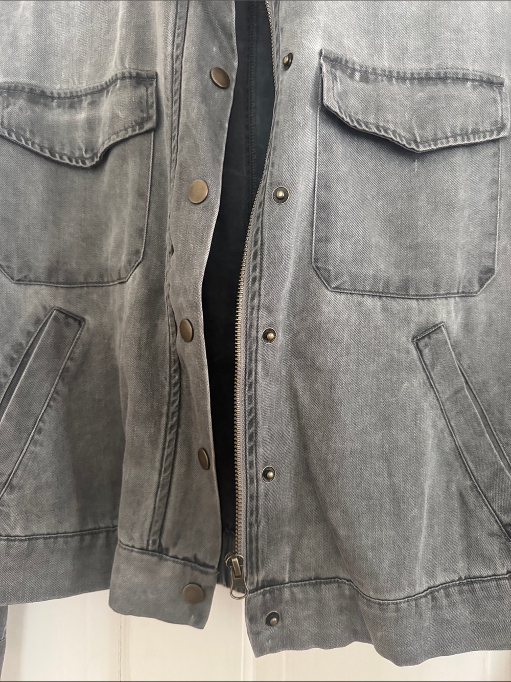 Jane and Delancey Washed Gray Utility Jacket - Picture 3 of 4